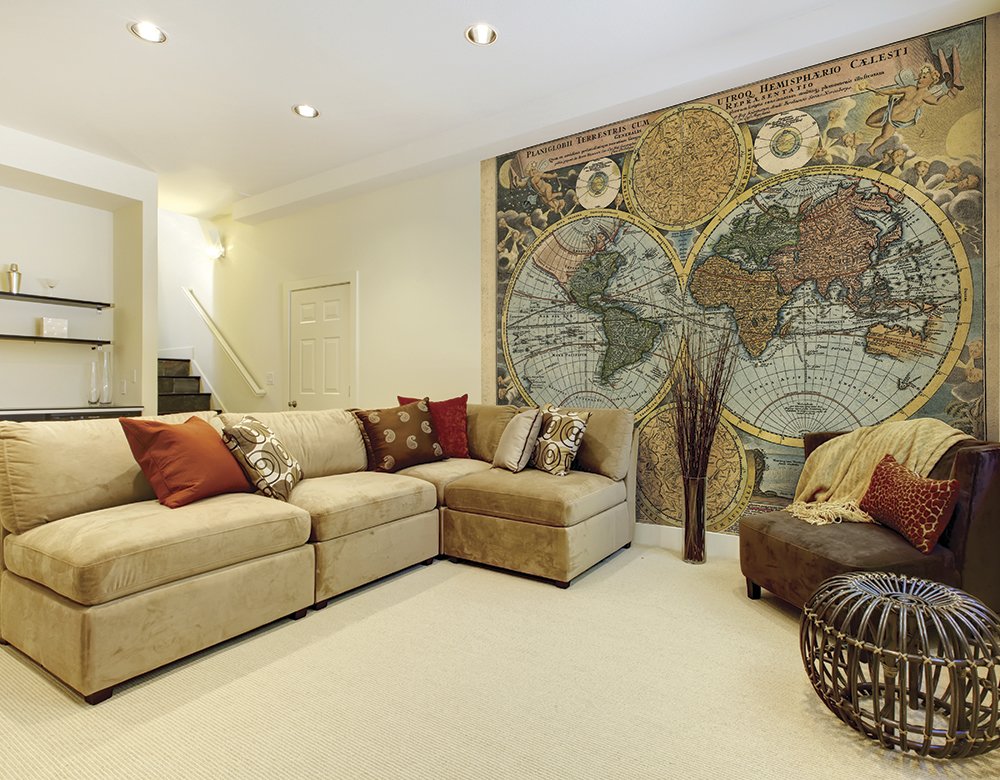 Origin Murals Vintage Map Antique 350cm X 280cm
