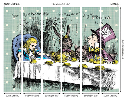 Origin Murals Tea Party Sage 300cm X 240cm