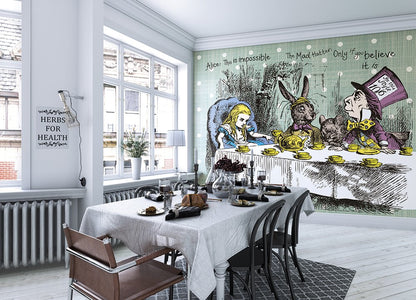 Origin Murals Tea Party Sage 300cm X 240cm