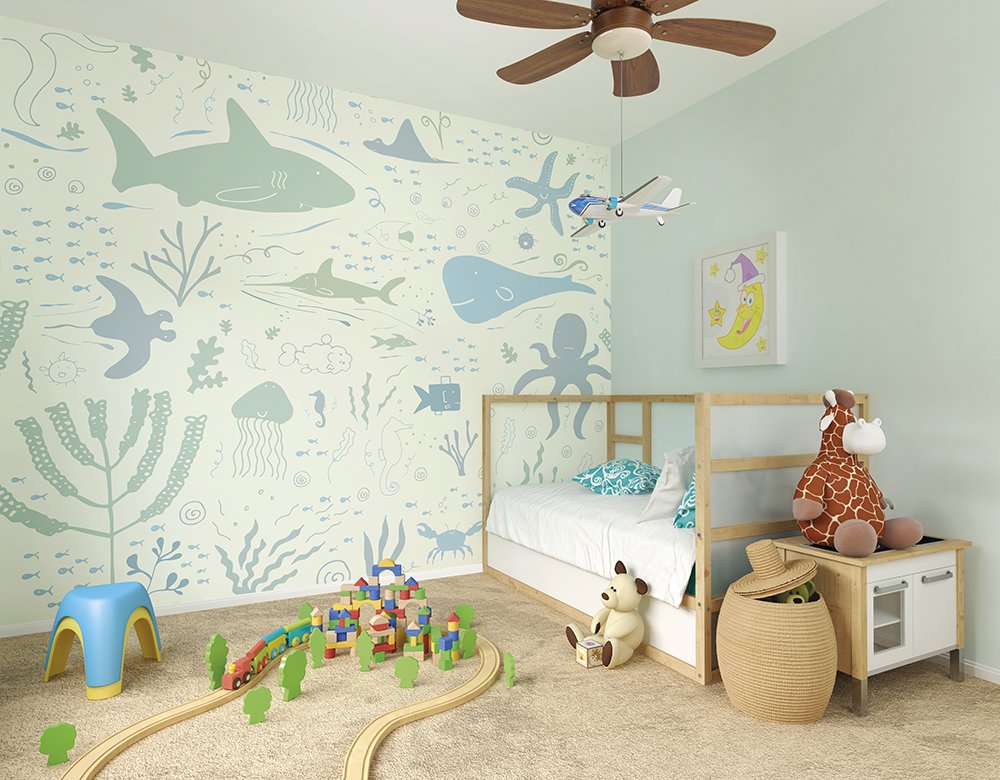 Origin Murals Underwater Adventures Seafoam 350cm X 280cm