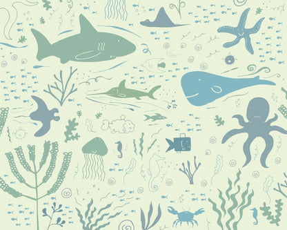 Origin Murals Underwater Adventures Seafoam 350cm X 280cm