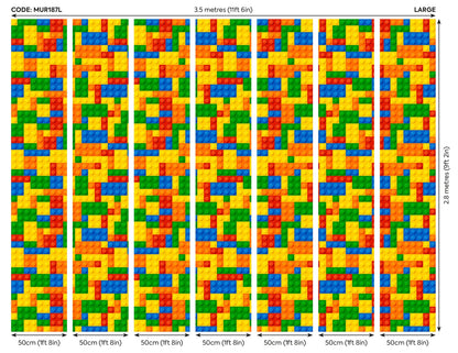 Origin Murals Toy Bricks Multi 350cm X 280cm