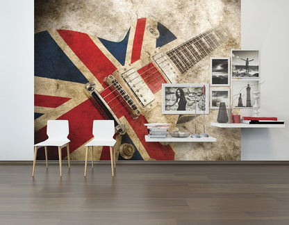 Origin Murals Rock Guitar Sepia Multi 300cm X 240cm