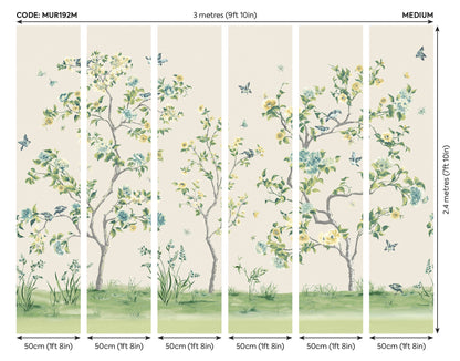 Origin Murals Oriental Flower Tree Natural 300cm X 240cm