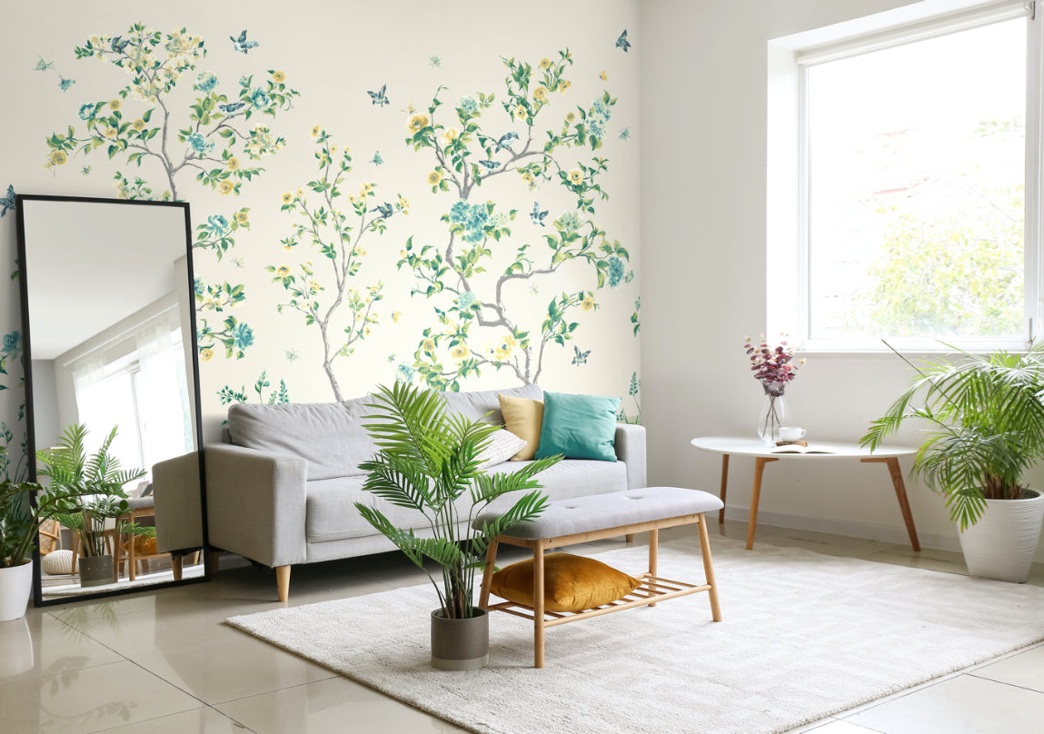 Origin Murals Oriental Flower Tree Natural 300cm X 240cm