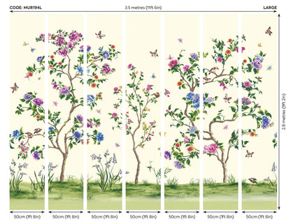 Origin Murals Oriental Flower Tree Ivory 350cm X 280cm
