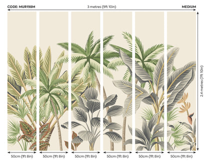 Origin Murals Tropical Palm Trees Natural 300cm X 240cm