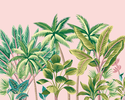Origin Murals Tropical Palm Trees Pink 300cm X 240cm