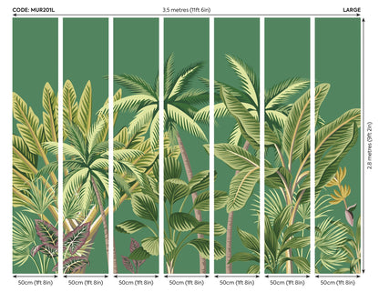 Origin Murals Tropical Palm Trees Green 350cm X 280cm - Hot Tub Shop
