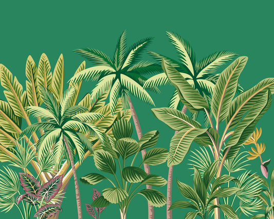 Origin Murals Tropical Palm Trees Green 350cm X 280cm - Hot Tub Shop