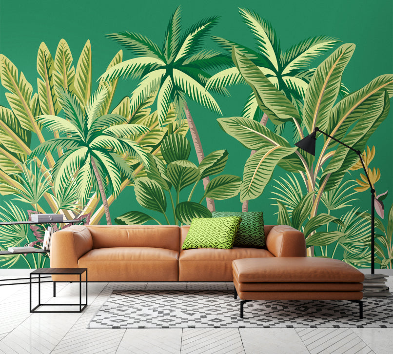 Origin Murals Tropical Palm Trees Green 300cm X 240cm