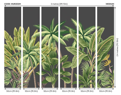 Origin Murals Tropical Palm Trees Black 300cm X 240cm
