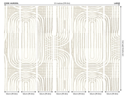 Origin Murals Curved Line Texture Grey 350cm X 280cm