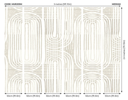 Origin Murals Curved Line Texture Grey 300cm X 240cm
