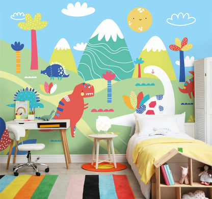 Origin Murals Dinosaur Land Green 350cm X 280cm