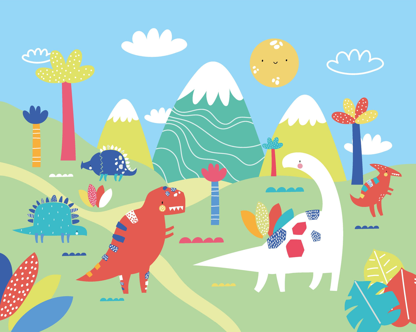 Origin Murals Dinosaur Land Green 350cm X 280cm