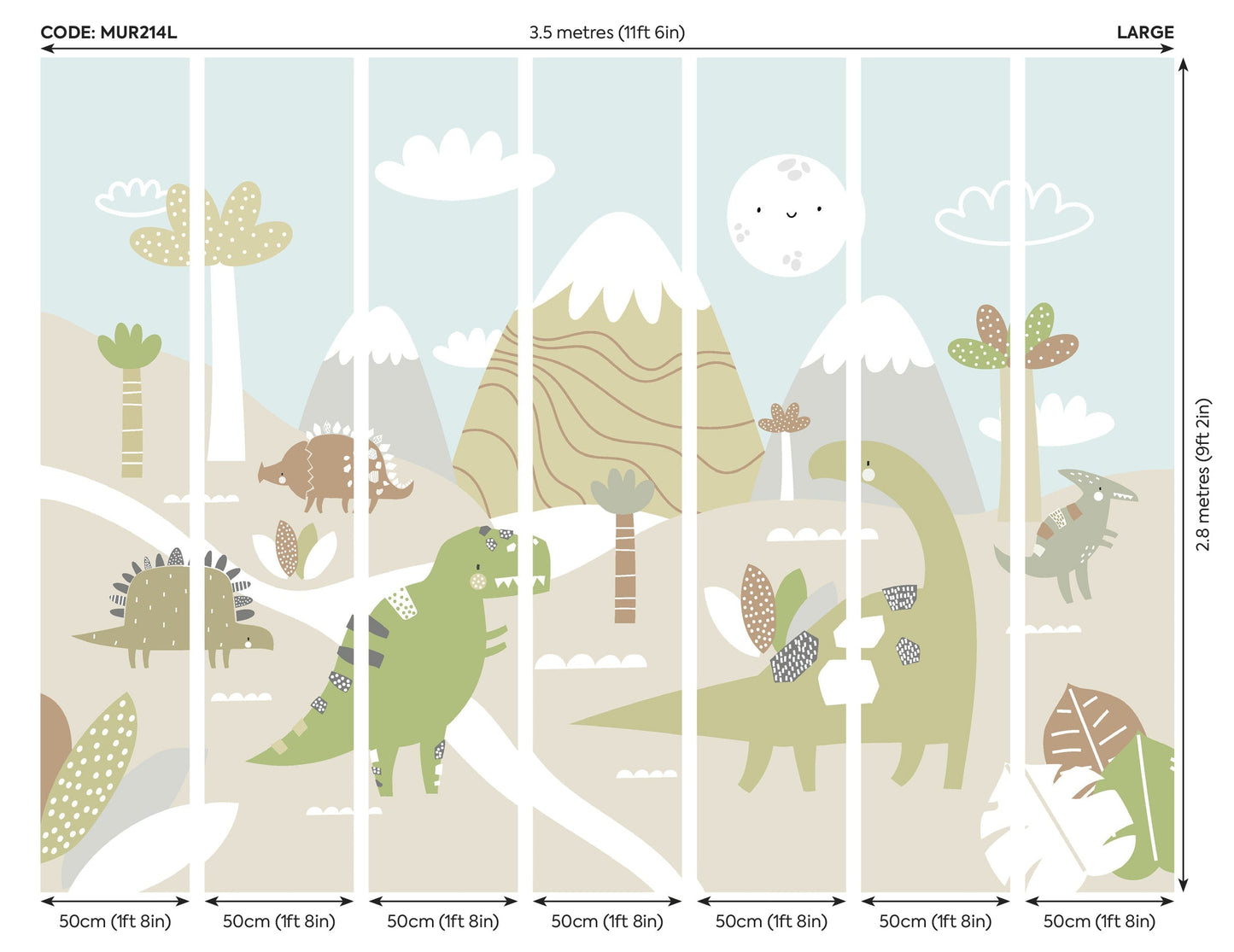 Origin Murals Dinosaur Land Natural 350cm X 280cm