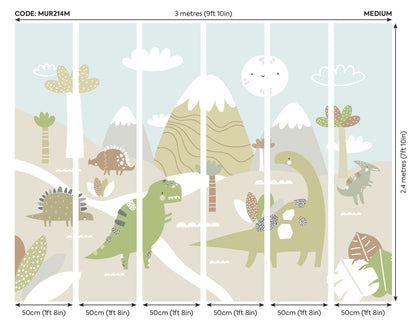Origin Murals Dinosaur Land Natural 300cm X 240cm