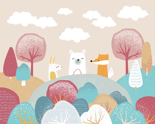 Origin Murals Woodland Friends Orange 350cm X 280cm - Hot Tub Shop