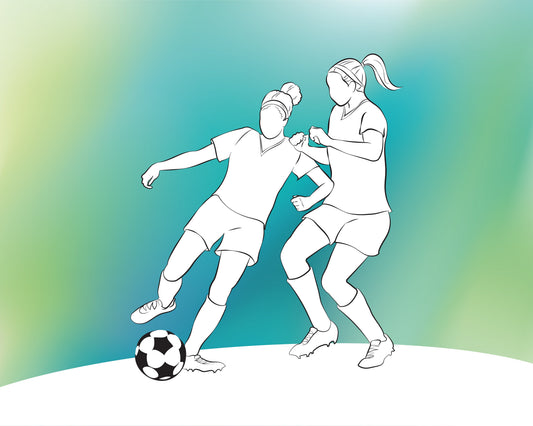 Origin Murals Girls Playing Football Green 350cm X 280cm