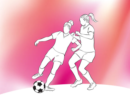 Origin Murals Girls Playing Football Pink 350cm X 280cm