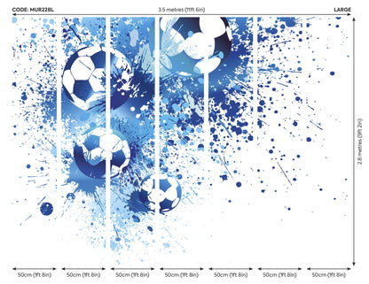 Origin Murals Football Splash Blue 350cm X 280cm