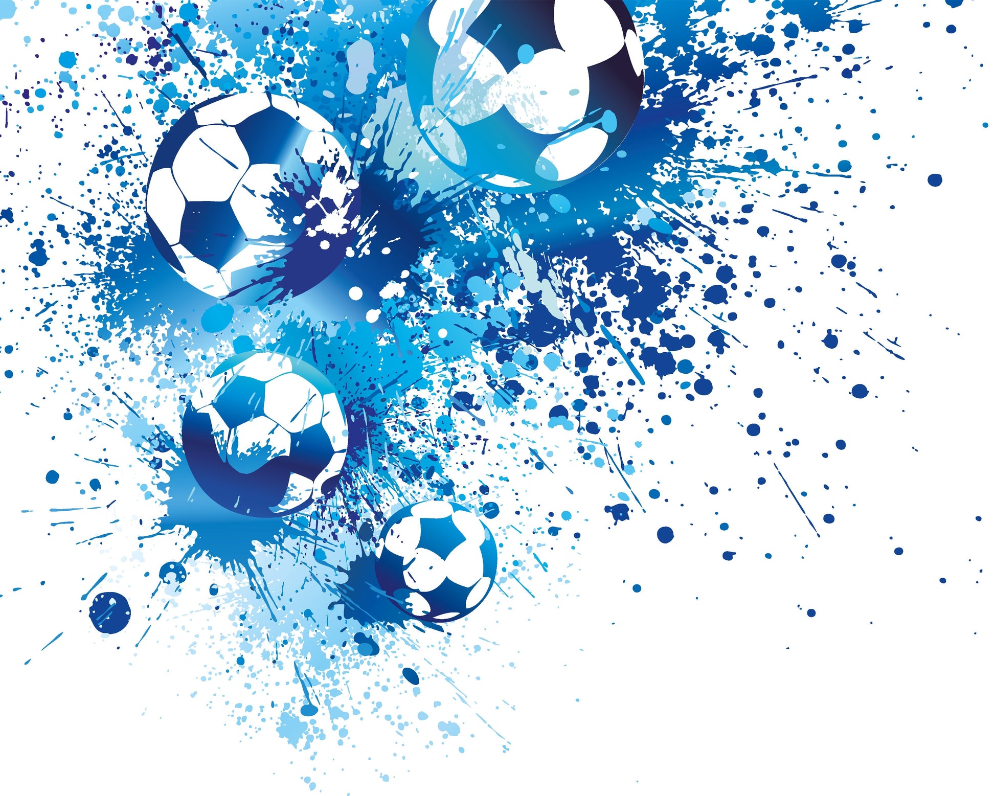 Origin Murals Football Splash Blue 300cm X 240cm - Hot Tub Shop