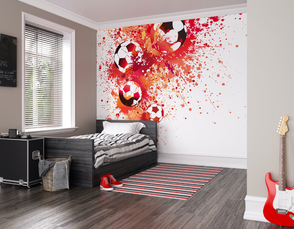 Origin Murals Football Splash Red 300cm X 240cm