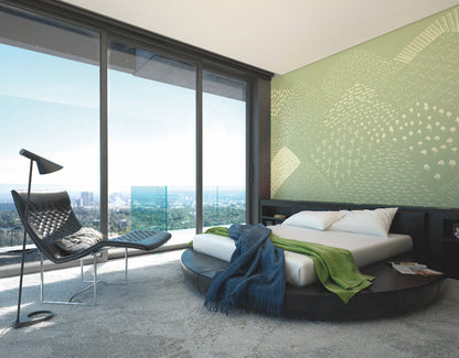 Origin Murals Abstract Fields Green 350cm X 280cm - Hot Tub Shop