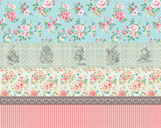 Origin Murals Alice In Wonderland Cottage Core Patterns Multi 350cm X 280cm - Hot Tub Shop