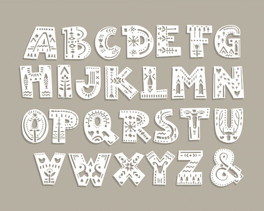 Origin Murals Alphabet Patterns Multi 350cm X 280cm