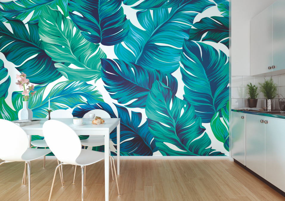 Origin Murals Bold Tropical Leaves Green 300cm X 240cm