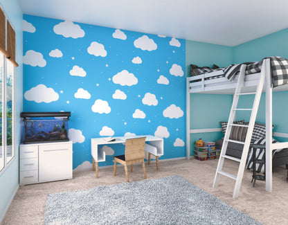 Origin Murals Cartoon Cloudy Sky Blue 350cm X 280cm