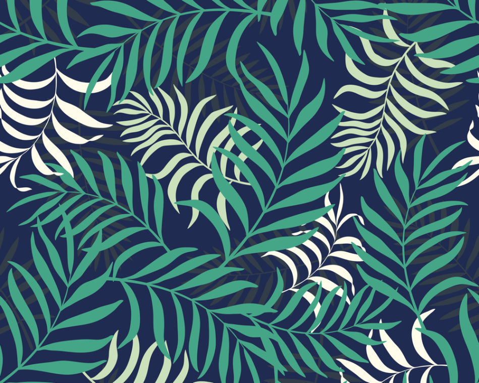 Origin Murals Exotic Jungle Leaves Green 350cm X 280cm - Hot Tub Shop