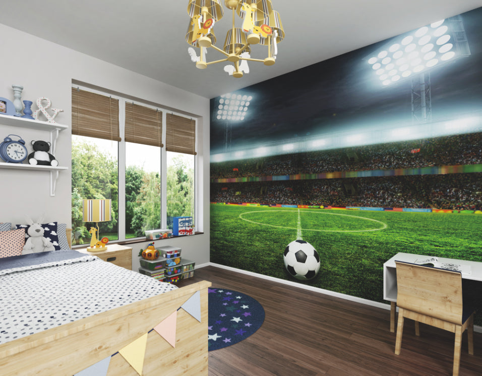 Origin Murals Football Stadium Green 350cm X 280cm - Hot Tub Shop