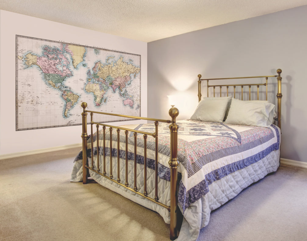 Origin Murals Historic World Map Natural 300cm X 240cm