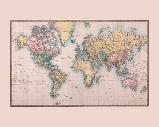 Origin Murals Historic World Map Natural 350cm X 280cm