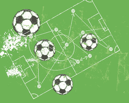 Origin Murals Football Grunge Texture Green 350cm X 280cm