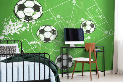 Origin Murals Football Grunge Texture Green 300cm X 240cm