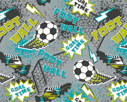 Origin Murals Graphic Pixel Footballs Grey 300cm X 240cm - Hot Tub Shop