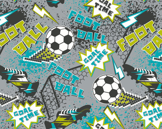 Origin Murals Graphic Pixel Footballs Grey 300cm X 240cm - Hot Tub Shop