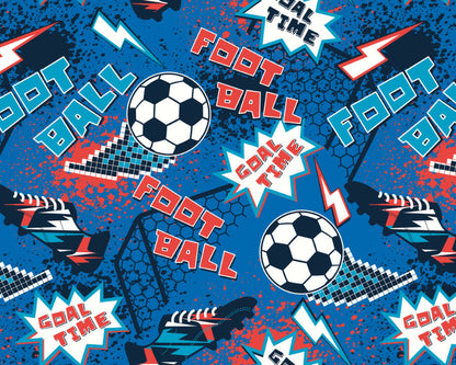 Origin Murals Graphic Pixel Footballs Blue 300cm X 240cm