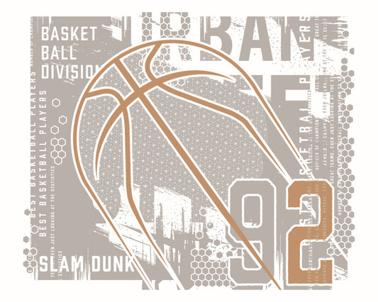 Origin Murals Modern Basketball Grey 350cm X 280cm