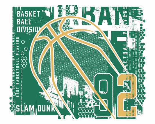 Origin Murals Modern Basketball Green 350cm X 280cm
