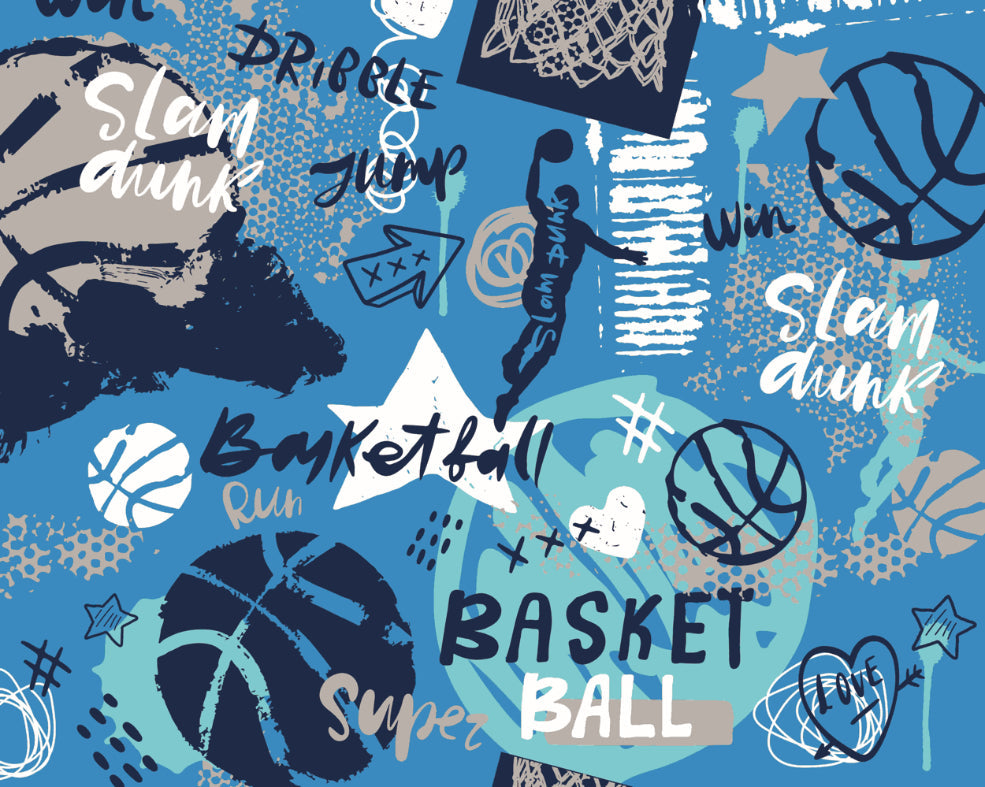 Origin Murals Graffiti Basketball Blue 350cm X 280cm