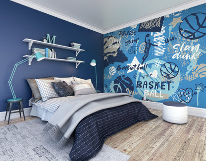 Origin Murals Graffiti Basketball Blue 350cm X 280cm