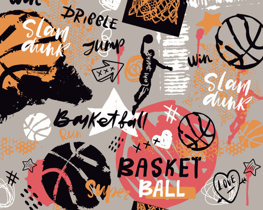 Origin Murals Graffiti Basketball Orange 350cm X 280cm - Hot Tub Shop