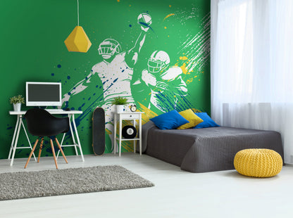Origin Murals American Footballers Paint Splash Green 300cm X 240cm