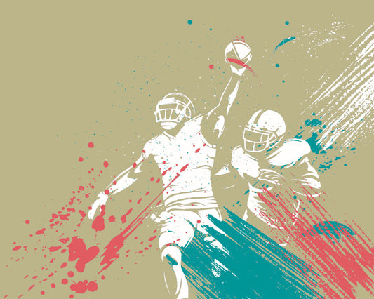 Origin Murals American Footballers Paint Splash Grey 300cm X 240cm