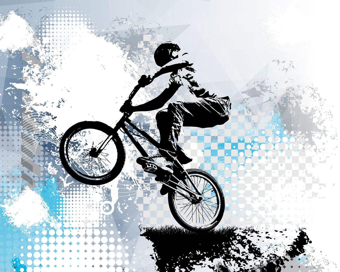 Origin Murals Bmx Bikers Blue 350cm X 280cm - Hot Tub Shop